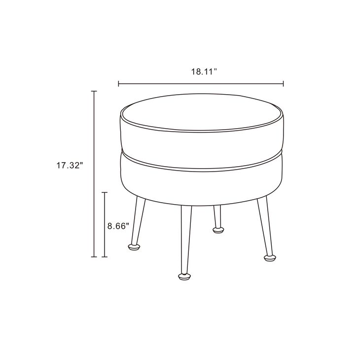 Bailey Cream and Gold Ottoman