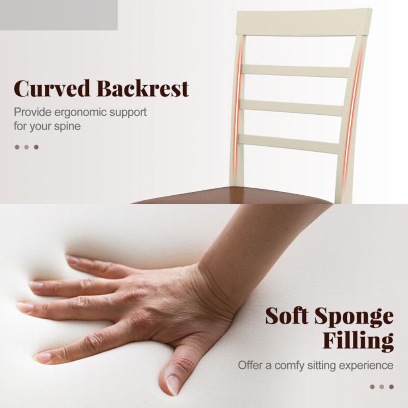 Hivvago PU Leather Upholstered Armless Wooden Dining Chair Set of 2