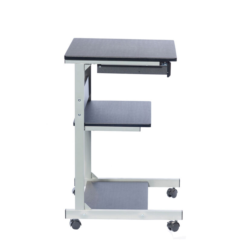 Rolling Laptop Cart with Storage, Graphite