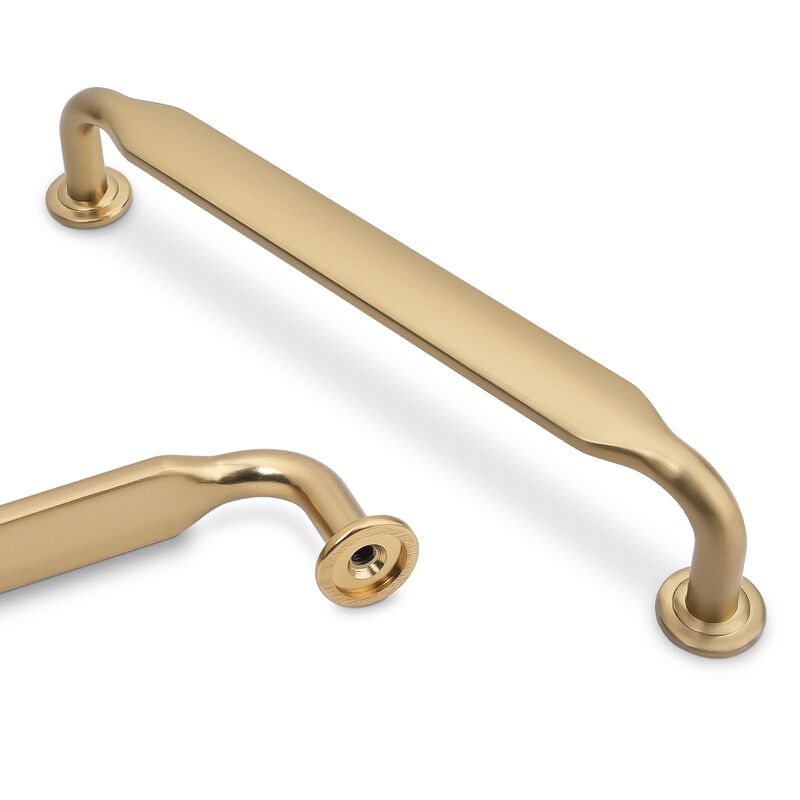 Amasideca 10 Pack Champagne Bronze Cabinet Pulls 6.3 Inch(160mm) Hole Centers Kitchen Cabinet Handles Zinc Alloy Champagne Drawe