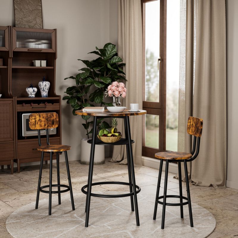Shroce 3‑Piece Industrial Bar Table Set image number 2
