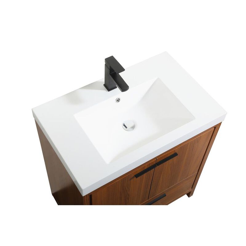 Elegant Kitchen and Bath 30 inch Single bathroom vanity in Teak