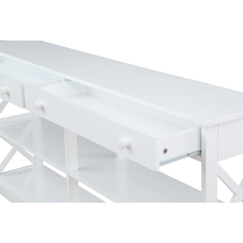 Convenience Concepts Oxford 2 Drawer 60 inch Console Table with Shelves