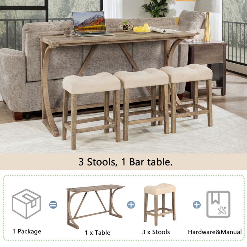 Bunkja Farmhouse Counter‑Height Bar Dining Set image number 5