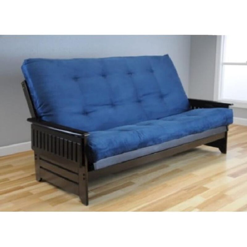 Phoenix Frame/Queen/Espresso Finish/Suede Navy Mattress