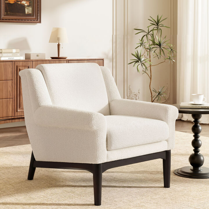 Merax Accent Chair with Sculptural Flared Arms & Reclined Silhouette