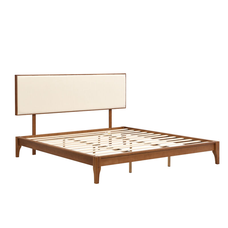 Merax Solid Platform Bed  with Headboard image number 3