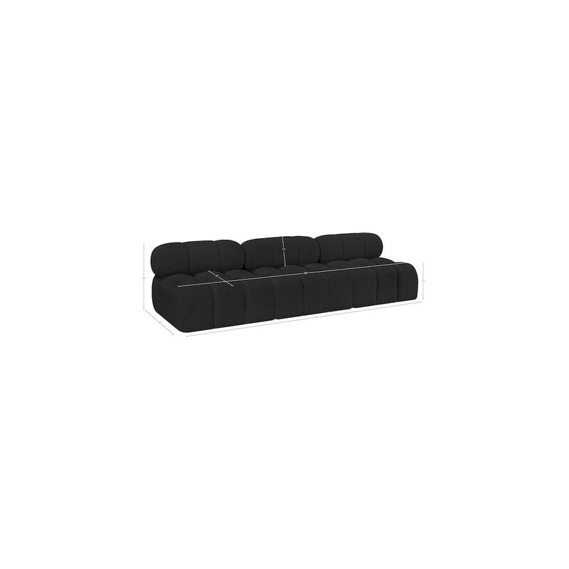 Meridian Furniture Ames Black Boucle Fabric Modular Sofa