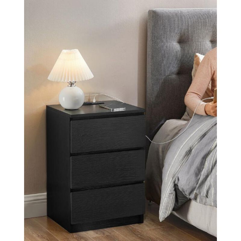 Nightstand with Charging Station for Convenient Bedside Charging and Storage