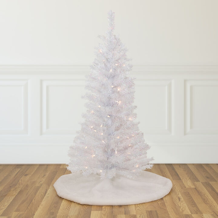 4' Pre-lit Rockport White Pine Artificial Christmas Tree  Clear Lights