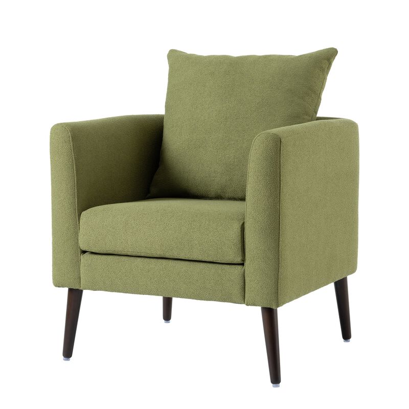 Mondawe Barrel Chair, Fabric Armchair Club Chair, Upholstered Accent Chair with Waist Pillow
