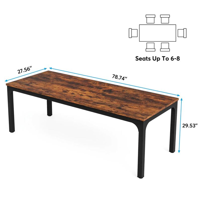 Tribesigns Rectangular Wood Dining Table image number 2