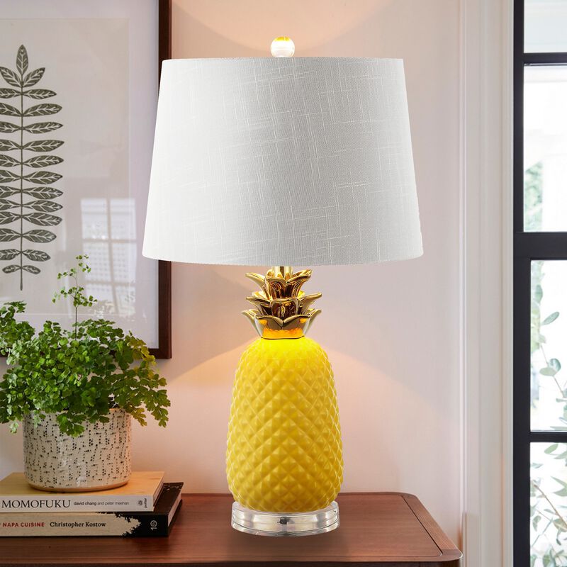 Pineapple Ceramic LED Table Lamp