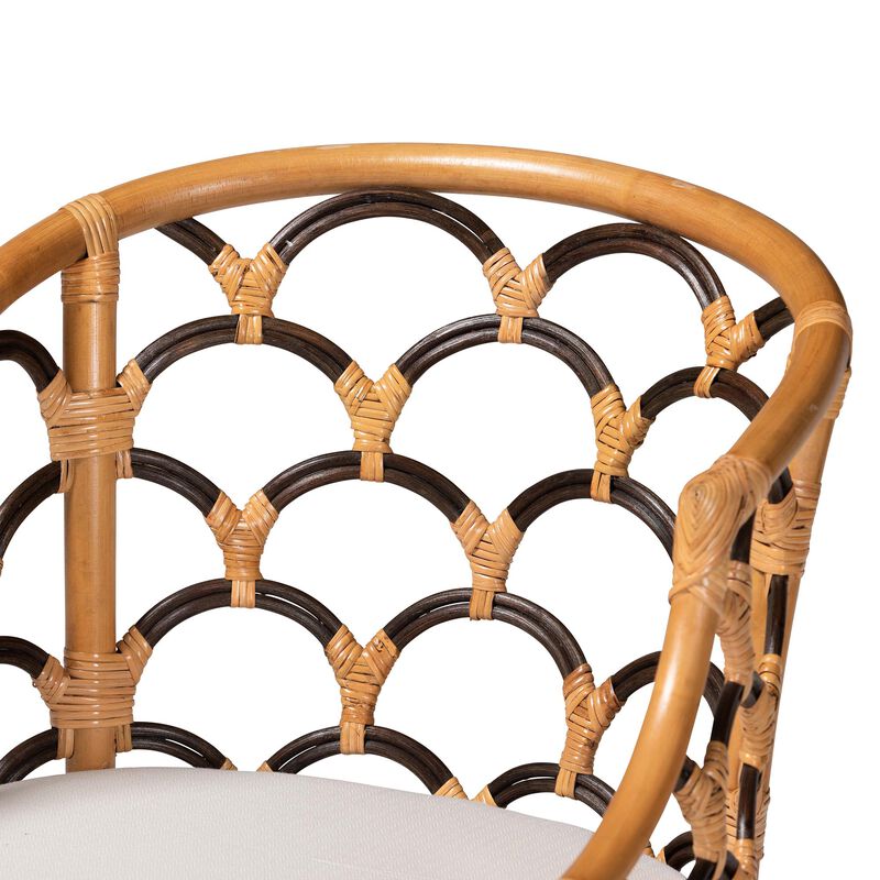 bali & pari Veneto Natural Rattan Dining Chair with Scalloped Back image number 4
