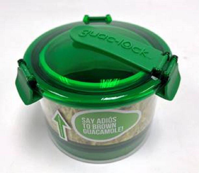 Guac-Lock Container White, Green/Clear