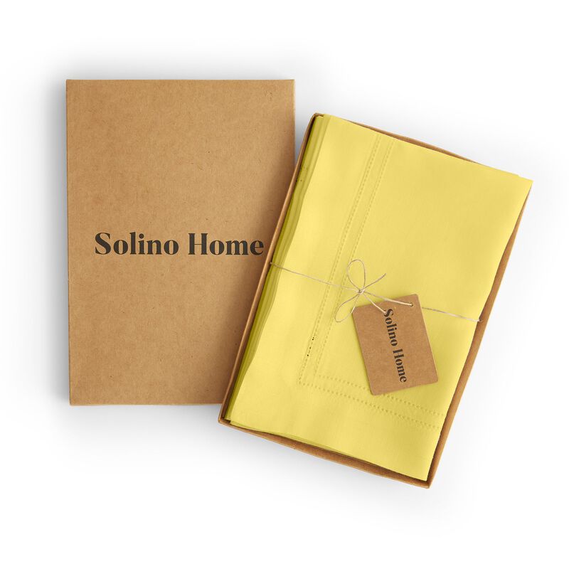 Solino Home Linen Double Hemstitch 100% Linen Dinner Napkins &ndash; Set of 4, 20 x 20 in, Machine Washable, Holiday and Everyday Dining
