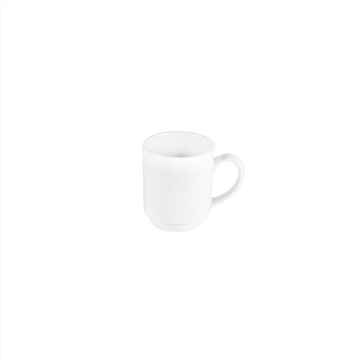 Lizbon dia.3" h:3.5" 10 oz. Round White Porcelain Mug (Set of 4)
