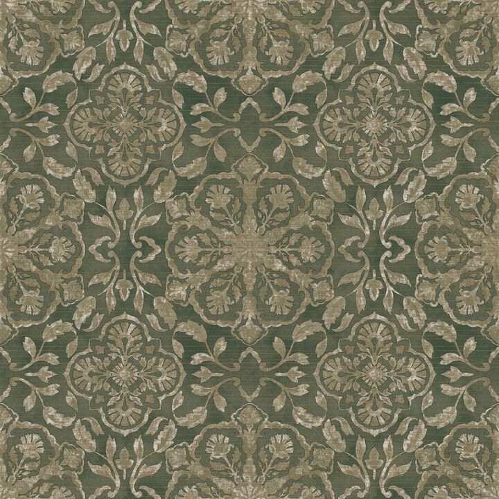 Elegance Floral Stripe Green Wallpaper DWP0353-01