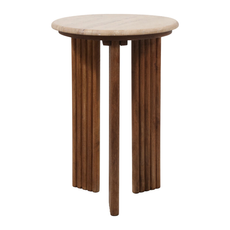 Travertine Top Accent Table image number 1