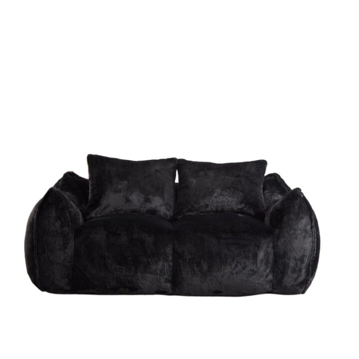 Whisen Giant Bean Bag Couch Ultra Soft Fluffy Loveseat Oversized Chase Lounge Chair with Pillows