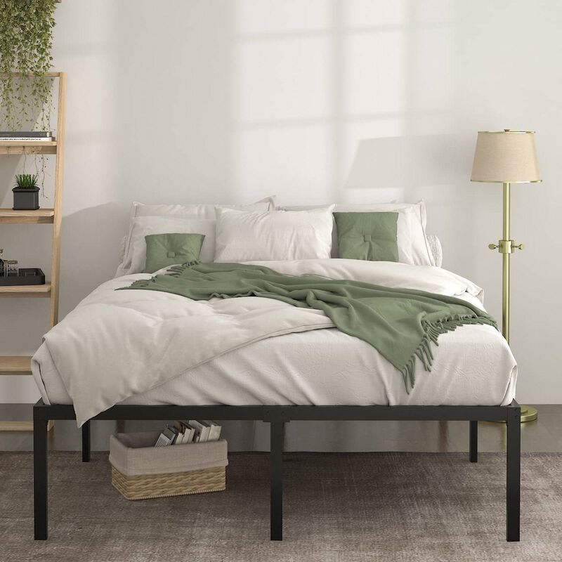Hivvago Queen 18-inch Metal Platform Bed Frame with Under-Bed Storage Space