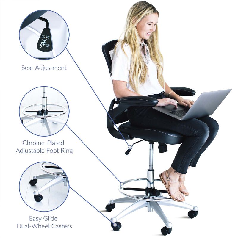 Modway Furniture - Attainment Vinyl Drafting Chair image number 8