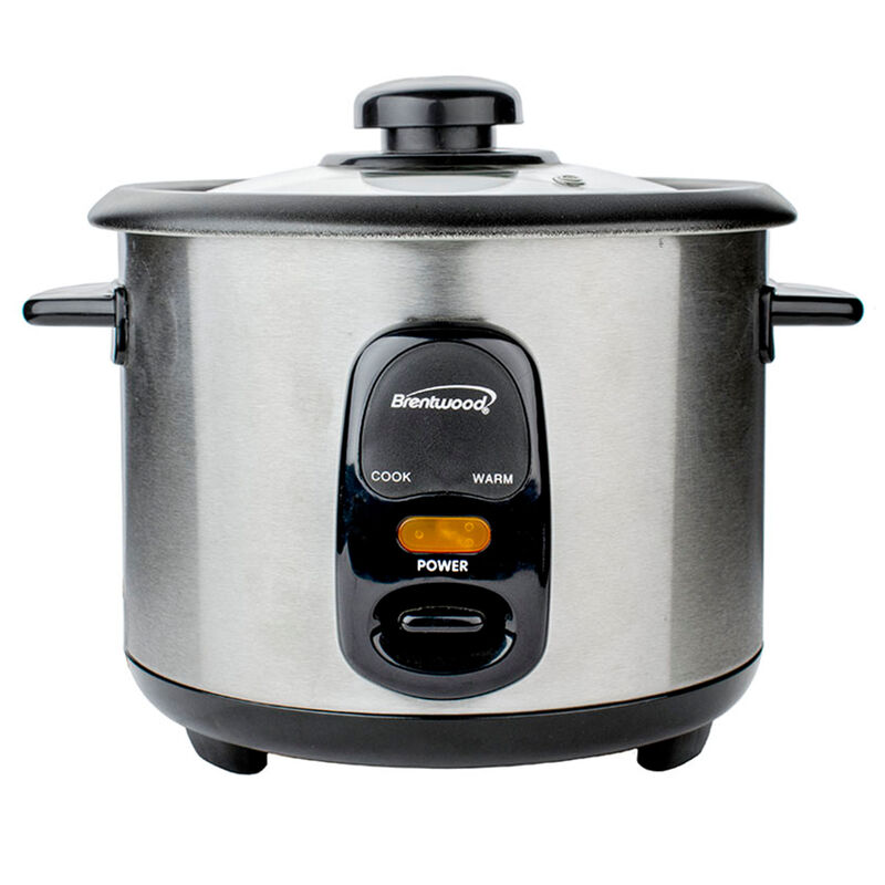Brentwood 8 Cup Rice Cooker / Non-Stick with Steamer in Silver