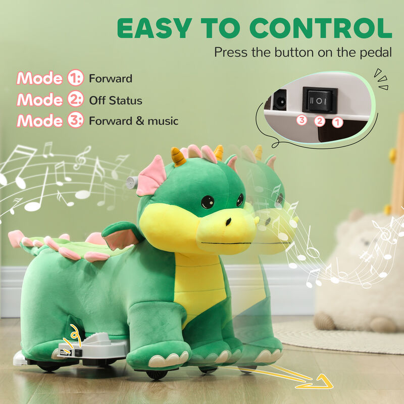 BreeBe Battery Powered Ride on Toy, 6V Ride on Horse with Music Forward, PU Wheels image number 5