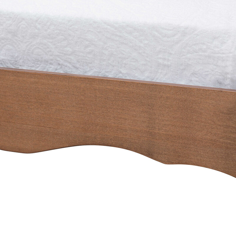 Baxton Studio Marieke Vintage Ash Walnut Finished Wood Twin Size Platform Bed Frame