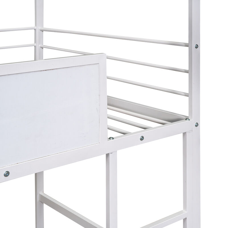 Merax Metal House Bed Loft Bed with Slide image number 7