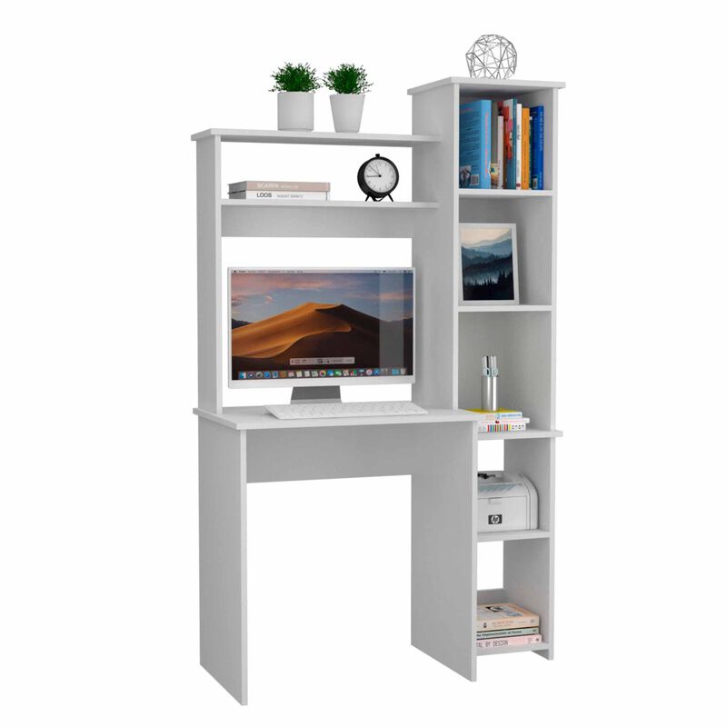 Streamdale Marston 6-Shelf Writing Desk With Built-In Bookcase