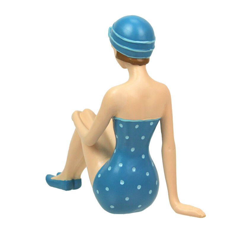 Vintage Bathing Beauty Statue, 8" Long - Elegance of Bygone Beach Era image number 4