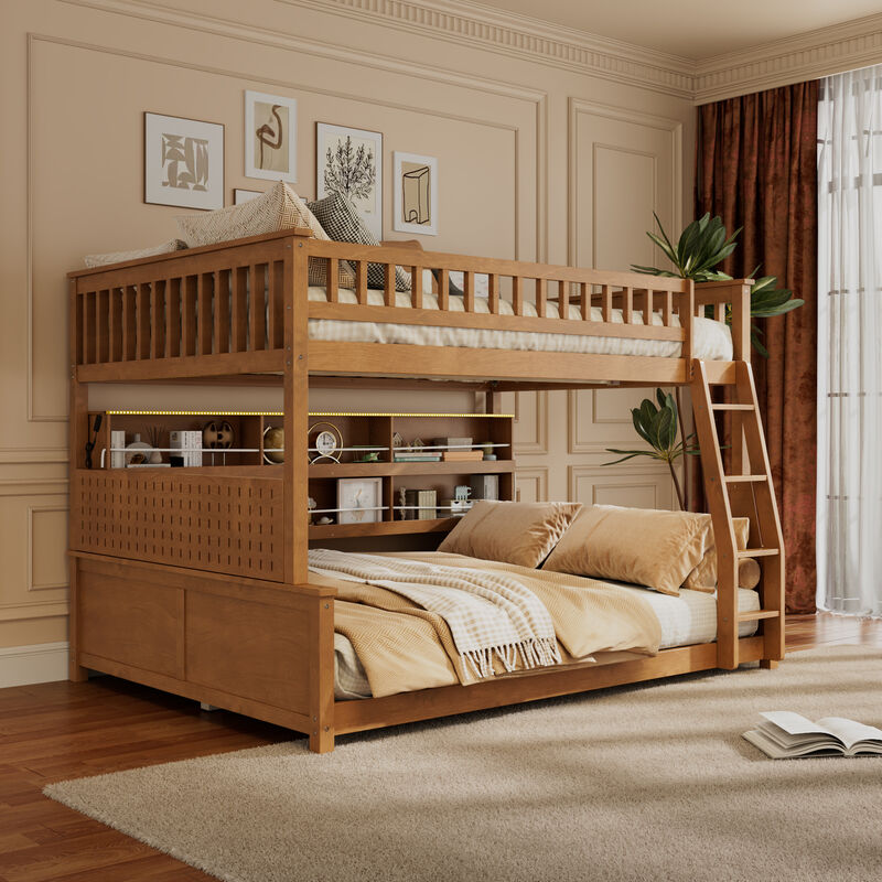 Merax Wooden Convertible Bunk Bed Series  LED RGB Light image number 2