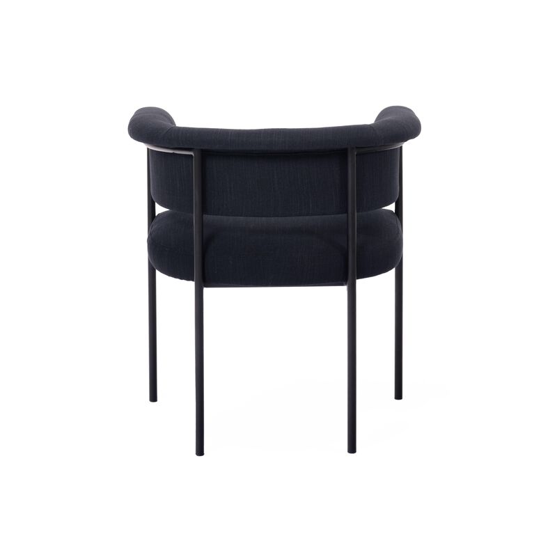 Taylor Black Performance Linen Dining Chair image number 1