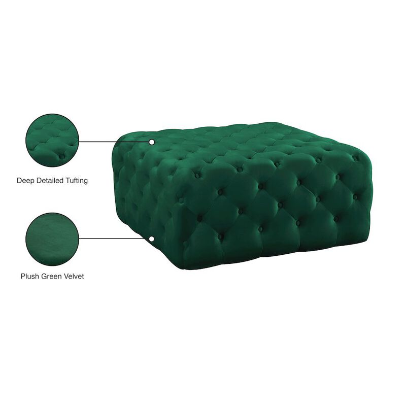 Meridian Furniture Ariel Velvet Ottoman/Bench