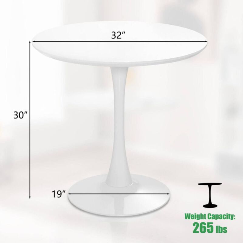 Hivvago 32 Inch Modern Tulip Round Dining Table with MDF Top