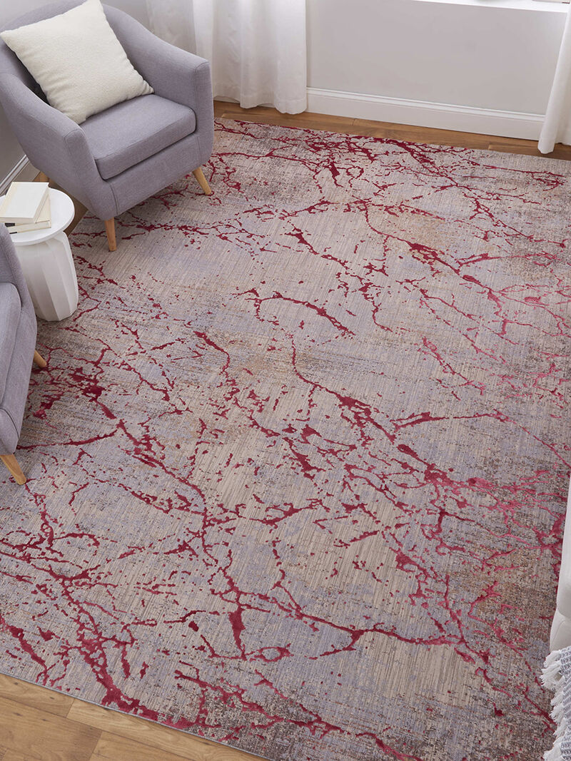 Pryor 39NEF 6'7" x 9'6" Pink/Gray/Taupe Rug