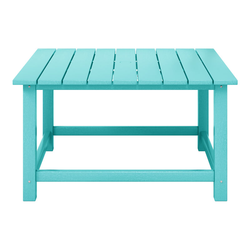 WestinTrends Low Outdoor HDPE Square Patio Coffee Table