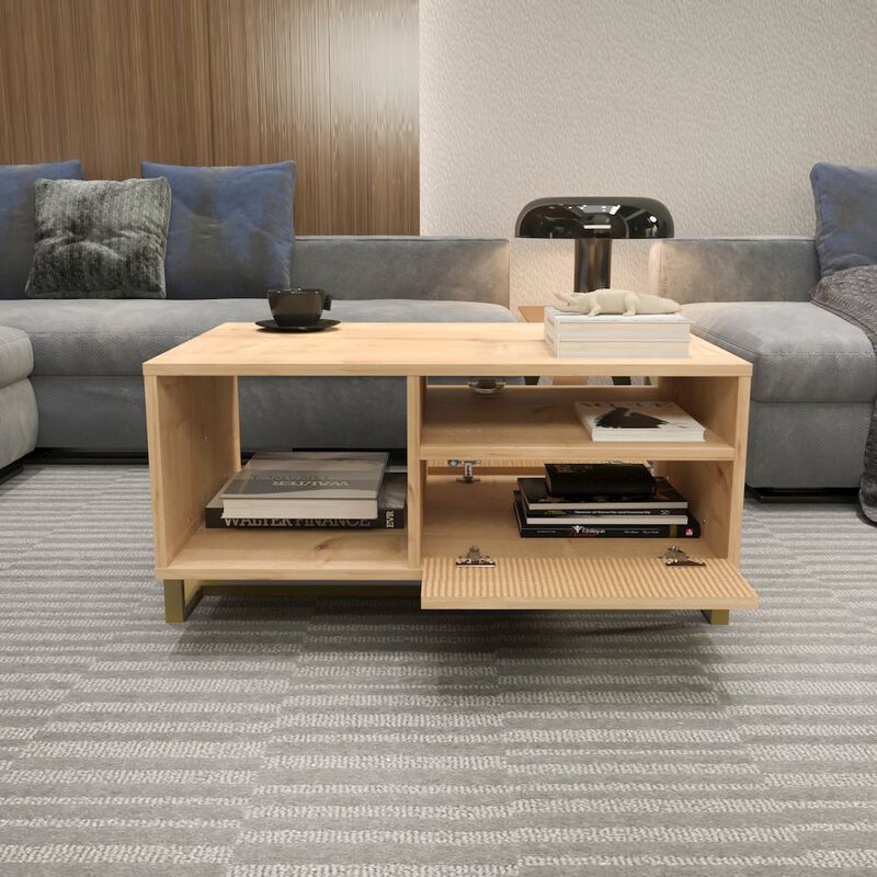 Decorotika Utopia Coffee Table Sapphire Oak Hazeran