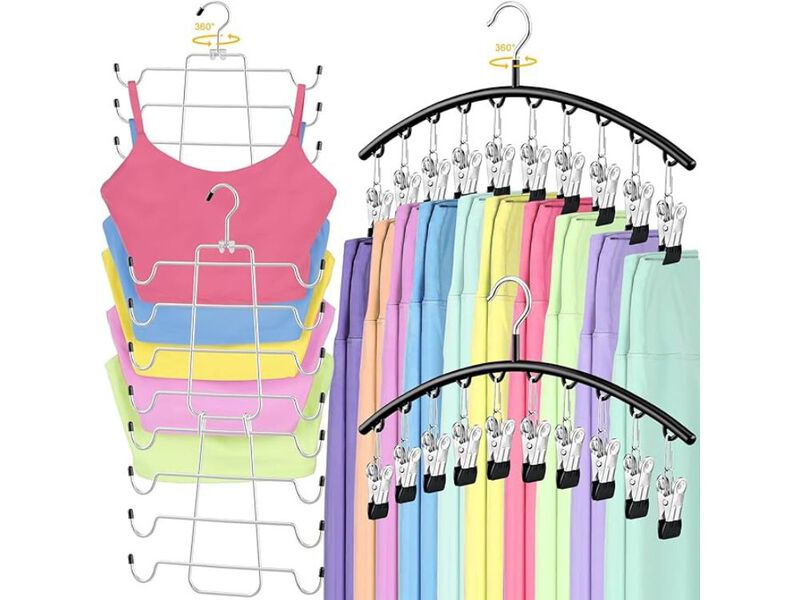 4 Pack Space Saving Hangers，2Pack Tank Top Hanger And 2Pack Leggings Organizers image number 0