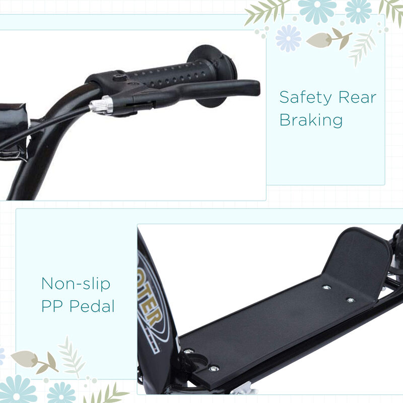 BreeBe Kick Scooter with Adjustable Height Handlebar, Non-slip Footplate, Big Wheels, Rear Brake image number 4