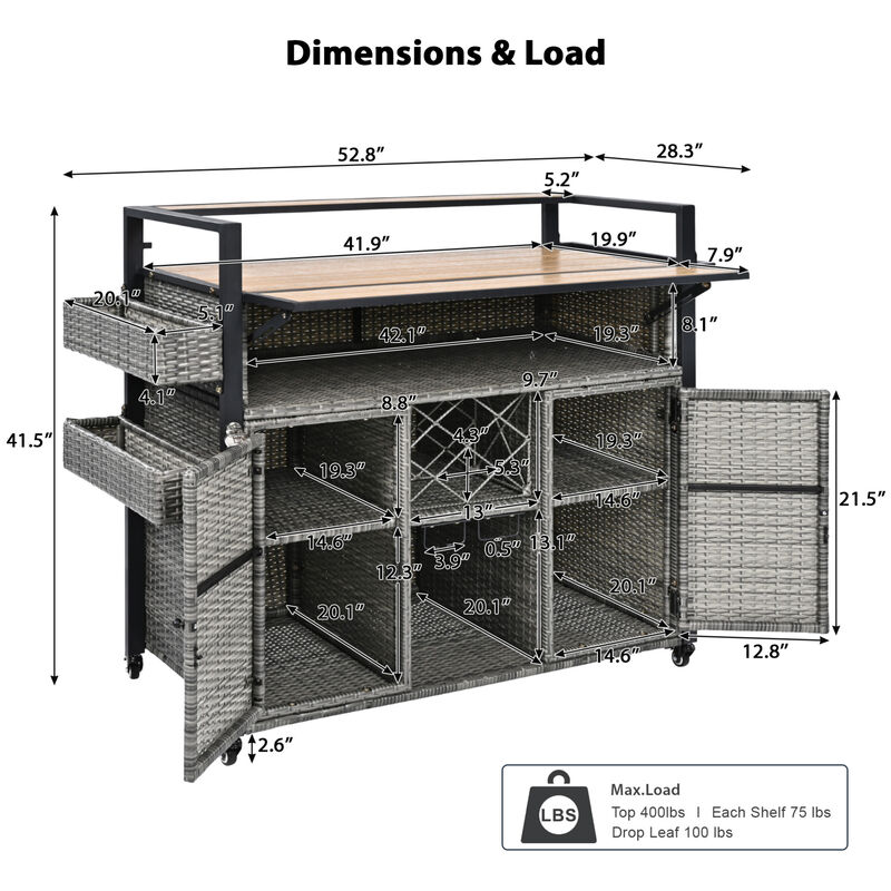 ELEMENT ACE Premium Outdoor Rolling Grill Cart with Foldable Tabletop and Ample Storage image number 2