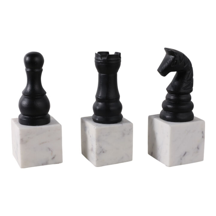 S/3 9" Chess Pieces On Marble