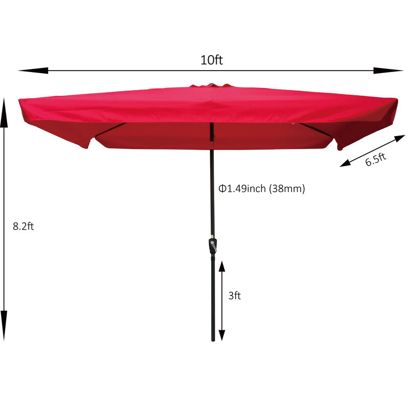 Streamdale 10' x 6.5' Patio Umbrella with Crank image number 4