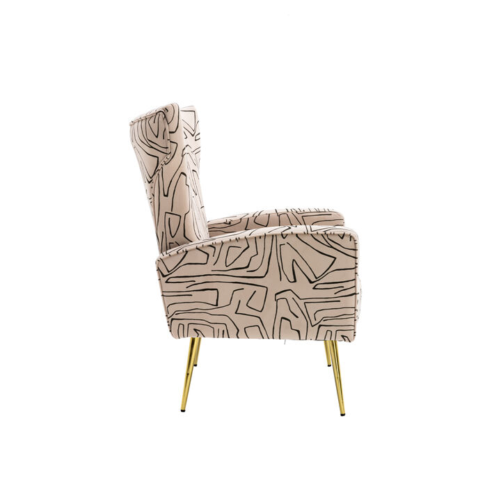 Accent Chair, leisure single chair with Rose Golden feet