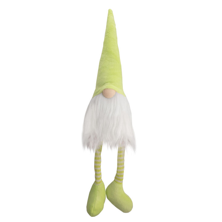 16" Lime Green and White Sitting Spring Gnome Figure