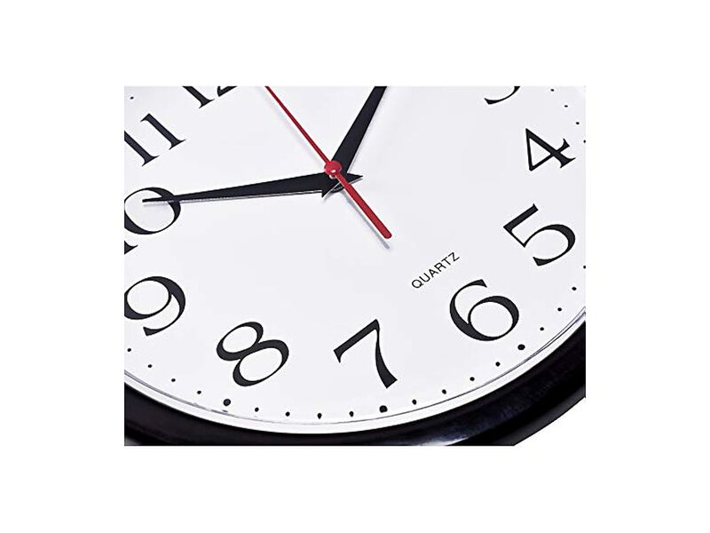 Black Sweep Wall Clock 10 Inch Silent Non Ticking Easy Read Battery Operated image number 1