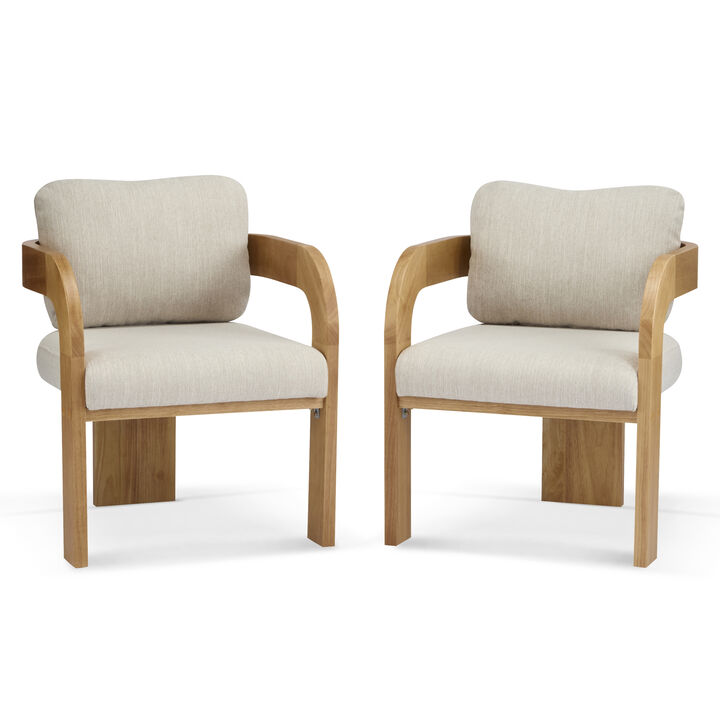 Christopher Knight Home Hattie Modern Rubberwood Upholstered Dining Chairs with Pillow Back (Set of 2)