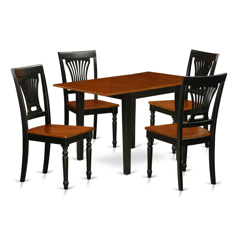 East West Furniture Dining Room Set Black & Cherry