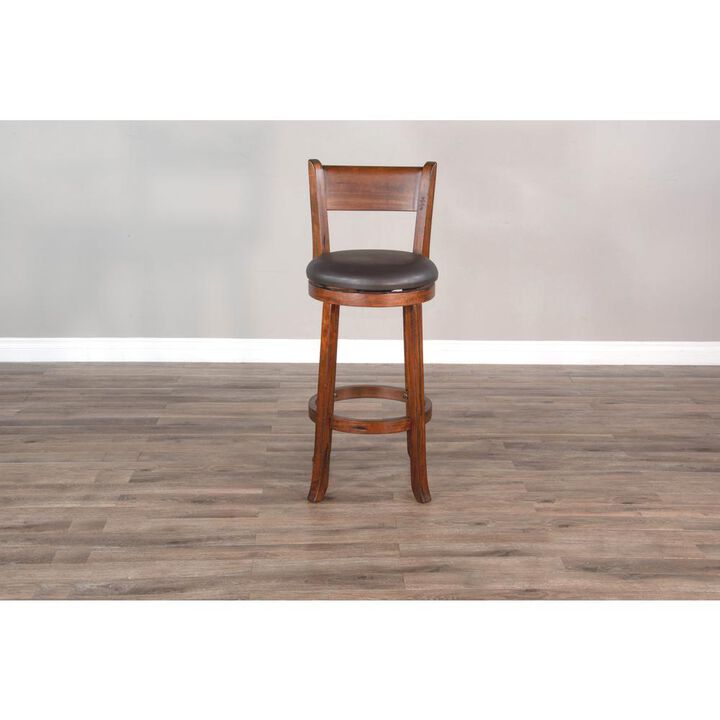 Sunny Designs Bar Swivel Barstool, Cushion Seat & Back